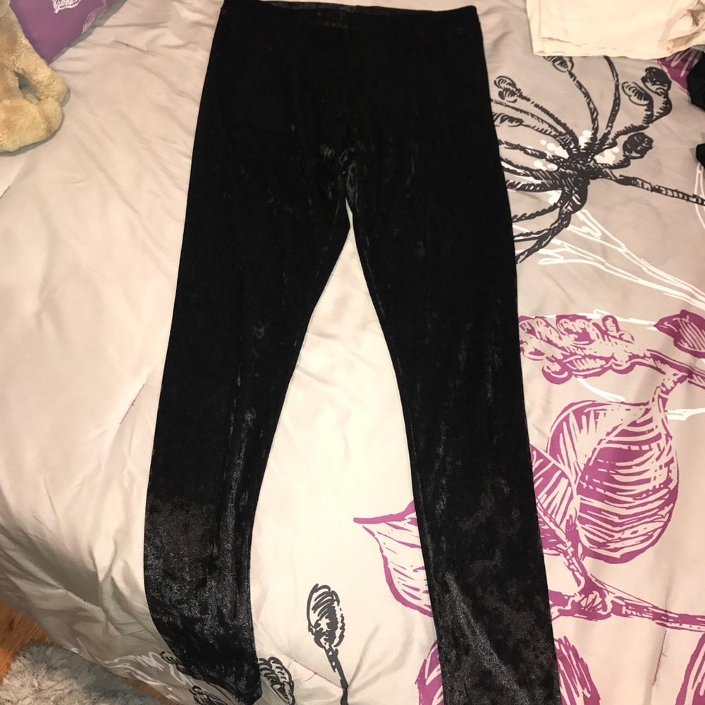 Nine West black VELVET leggings ! Never worn!